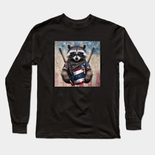 American Patriotic Raccoon Long Sleeve T-Shirt